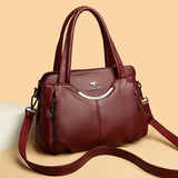 Genuine Soft Leather Handbags for Women Vintage Shoulder Tote Bag Luxury Designer Ladies Large Capacity Purse Bags Sac A Main