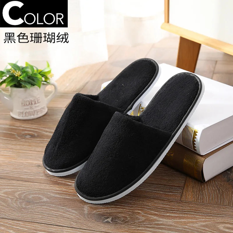 4Pairs/Lot Men Women Kids Disposable Hotel Guest Slippers Cotton Slides Home Travel SPA Slipper Hospitality Cheap Footwear