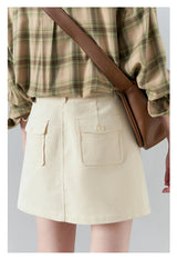 Chic Ven Women's Corduroy A-Line Mini Skirt