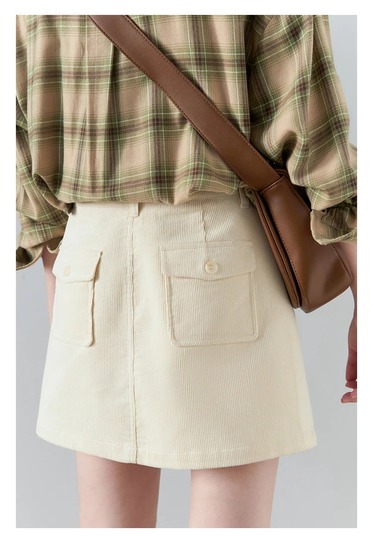 Chic Ven Women's Corduroy A-Line Mini Skirt