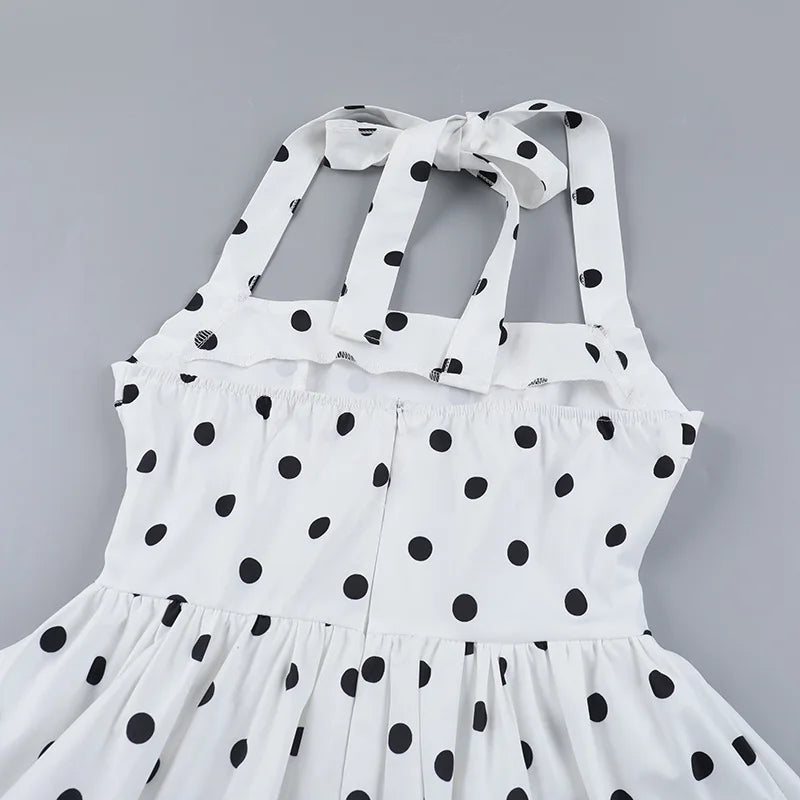 Polka Dot Halter Mini Dress