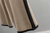 Autumn Women’s Elegant 2-Piece Pleated Set – Knit Bowknot Top & Wide Leg Pants