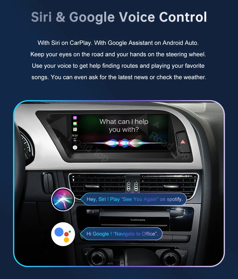 Road Top Touchscreen Display for Audi A5 S5 | CarPlay & Android Auto