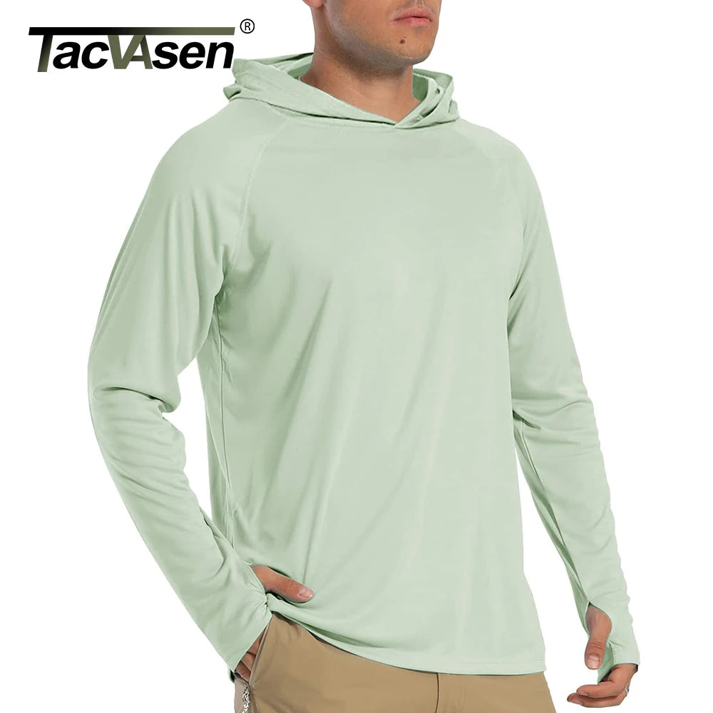 TACVASEN Men's Quick-Dry Long Sleeve Hooded T-Shirt