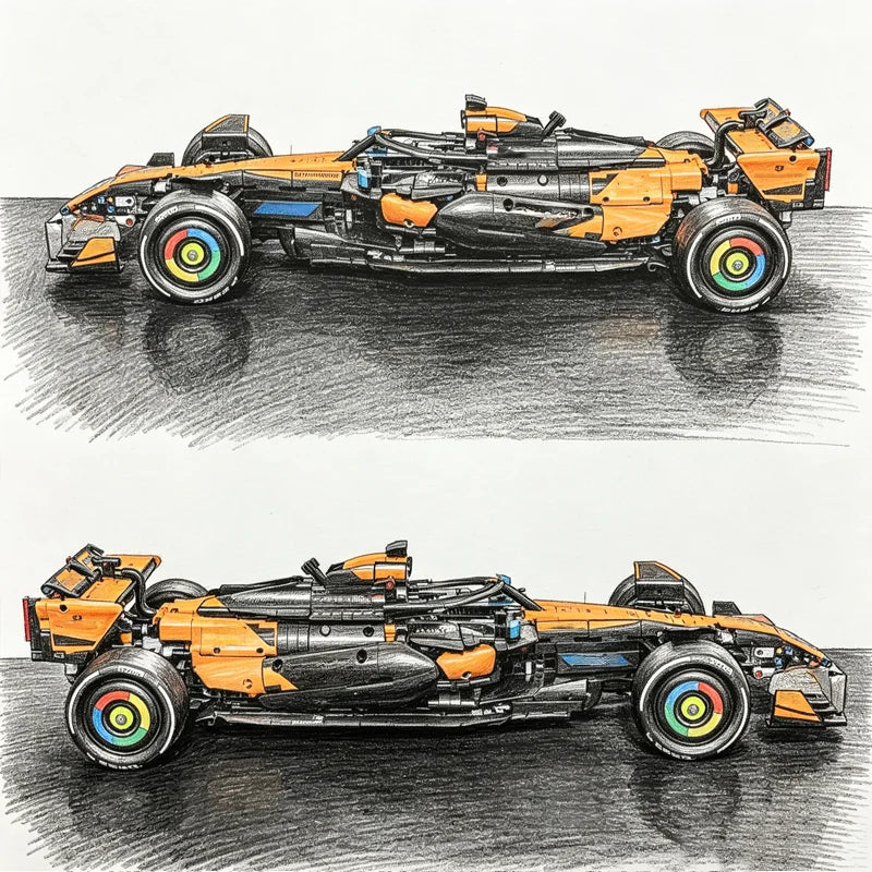 2026 NEW Technical Classic Performance 1675Pcs Orange Super Sports Car Building Blocks MOC DIY Assembly Model Set Boys Toy Gifts