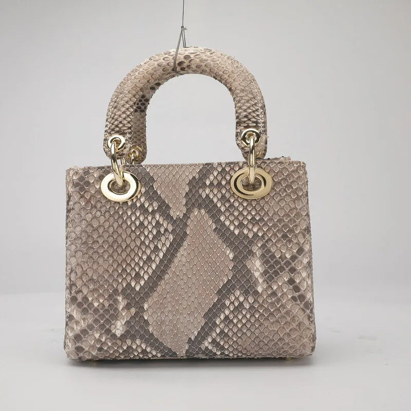 Women's Genuine Leather Snakeskin Crossbody Shoulder Bag