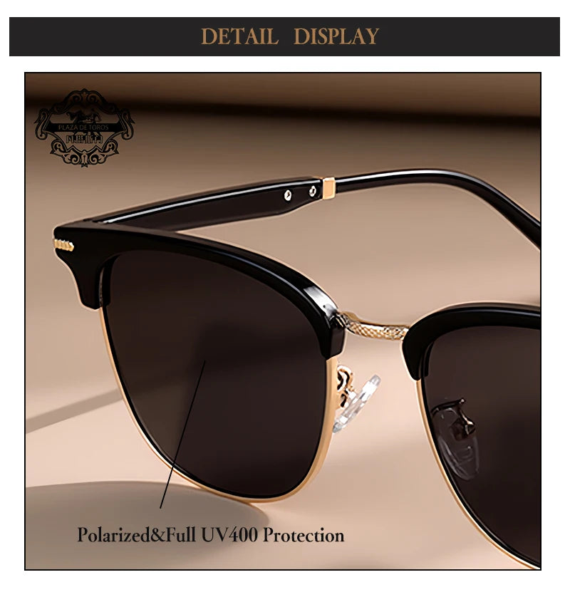 2025 Classic Polarized Sunglasses Men Women Retro Half Frame UV400 Glasses Male Popular Anti-glare Travel Driving Eyewear