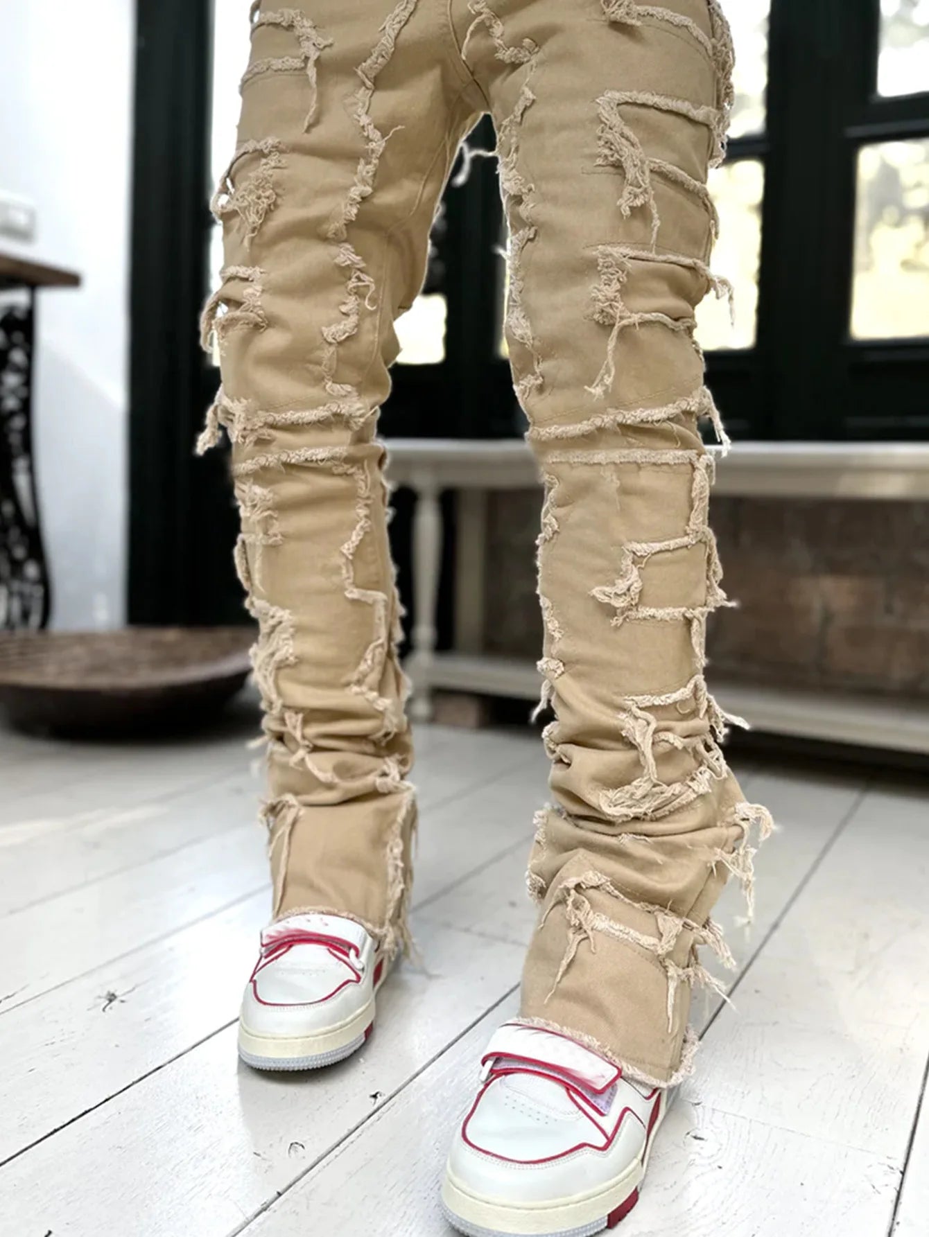 Men's Patchwork Stretch Jeans – Relaxed Fit