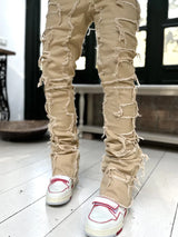 Men's Patchwork Stretch Jeans – Relaxed Fit