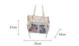 Italife Luxury Large Ita Bag with Ribbon ACG Display Women Blue Big Clear Shoulder Bag with Pin Insert Girl Pink Itabag Bow H201