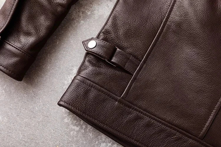 New Casual Real Cowhide Genuine Leather Jacket Men Slim Mens Clothes Spring Autumn Men's Cow Clothing Asian Size 6XL