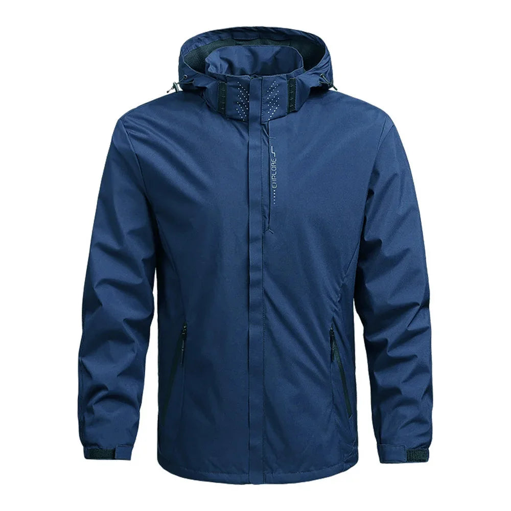 Men’s Hooded Rain Jacket with Detachable Hood