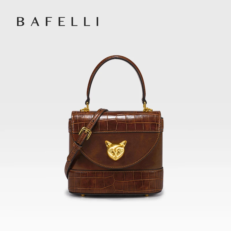 BAFELLI HANDBAG 2026 WOMEN'S NEW LEATHER PURSE EVENING DESIGNER BUCKET CAT LUXURY BRAND FASHION BUSINESS CASUAL BAGS