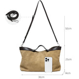 2025 Fall Winter New Suede Leather Tote Bag Unique Vintage Large Capacity Shoulder Crossbody Handheld Bag Durable Women Handbag