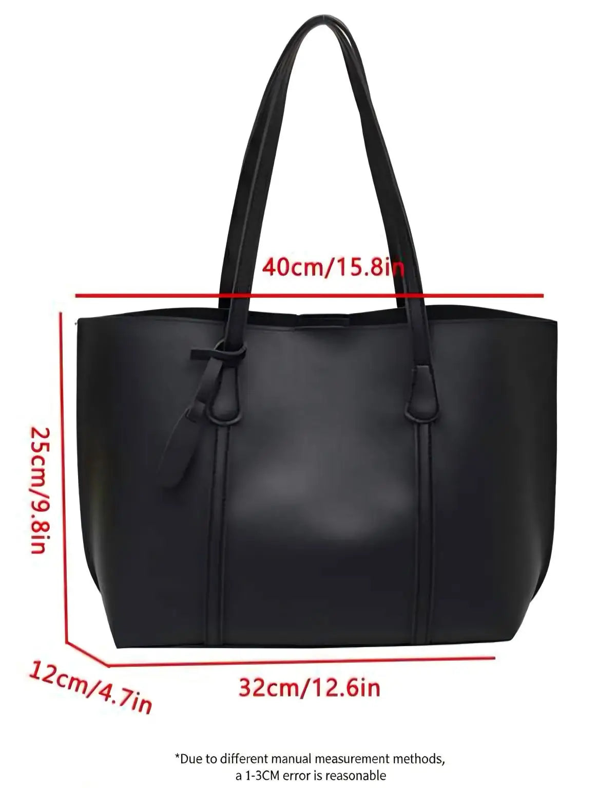 Korean Style Women Soft Leather Tote Bag Large Capacity Versatile Single Shoulder Handbag Purse Casual Daily Shoulder Bag