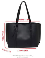 Korean Style Women Soft Leather Tote Bag Large Capacity Versatile Single Shoulder Handbag Purse Casual Daily Shoulder Bag