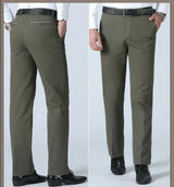 Men's Cotton Straight-Leg Casual Trousers