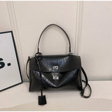 Minimalist Luxury Korean Soft Leather Flap Bag Women Detachable Crossbody Strap Large Capacity Office Daily Commuter Hand Purse