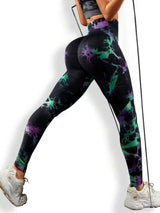 Women's 3D Tie-Dye Seamless Push-Up Leggings