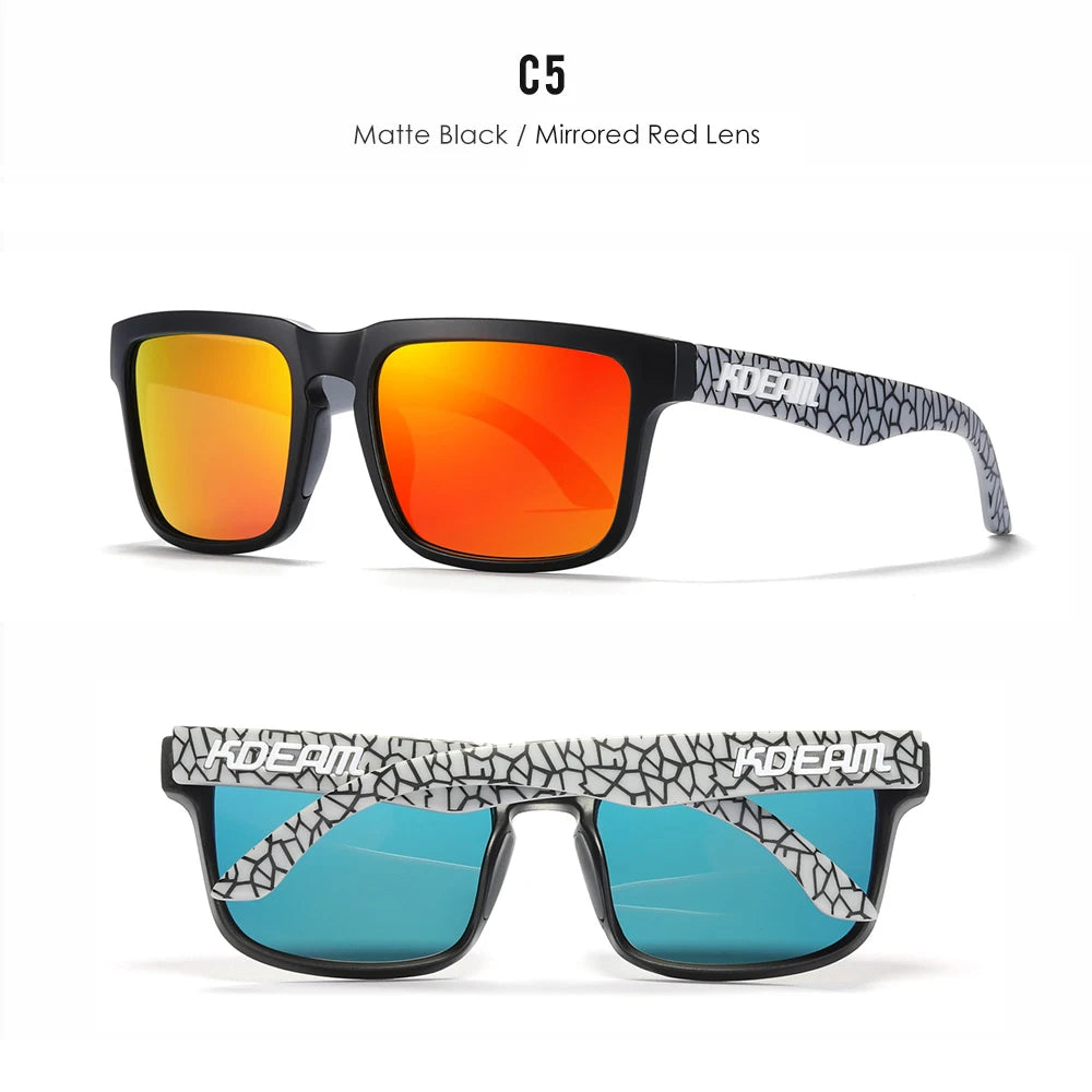 KDEAM Men's Polarized Sunglasses Square Casual Outdoors Sun Glasses Women Unisex Sunglass For Couple With New Package