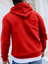 Men's Autumn and Winter Casual Fashionable Loose Brooklyn Classic Letter Printed Long-Sleeved Warm Hooded Pullover