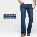 Men's Stretch Bootcut Jeans | Slim Flare Denim Trousers