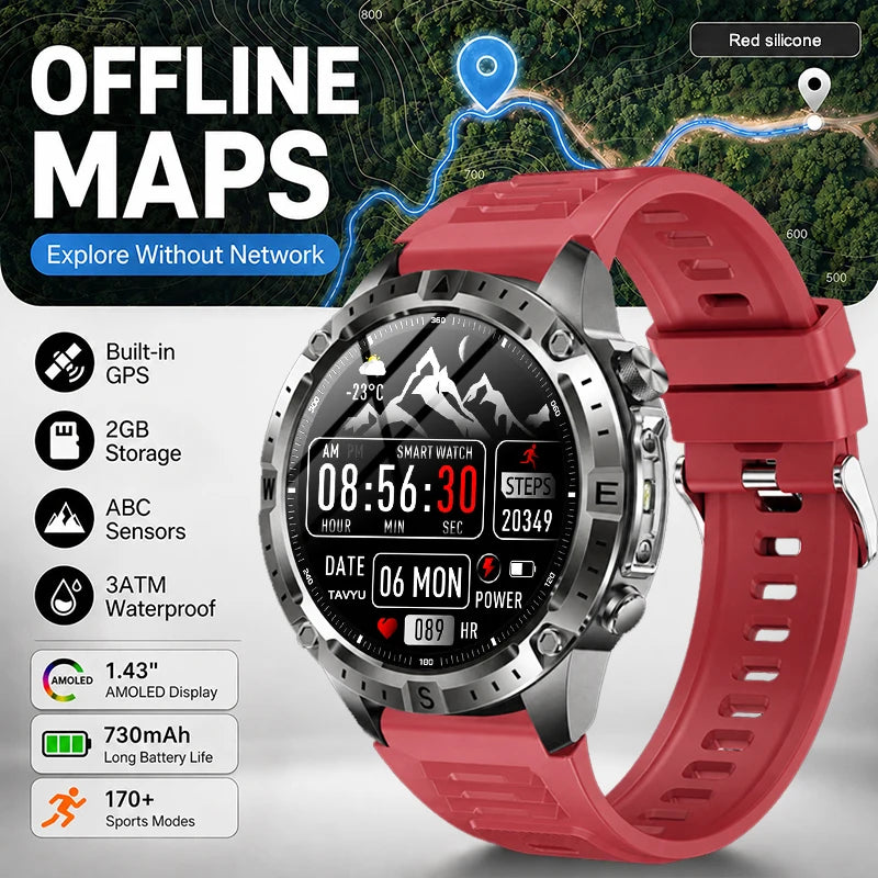 GUHUAVMI TANK Y102 – Military GPS Smart Watch for Men