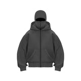 Y2K Double-Hood Zip-Up Balaclava Hoodie