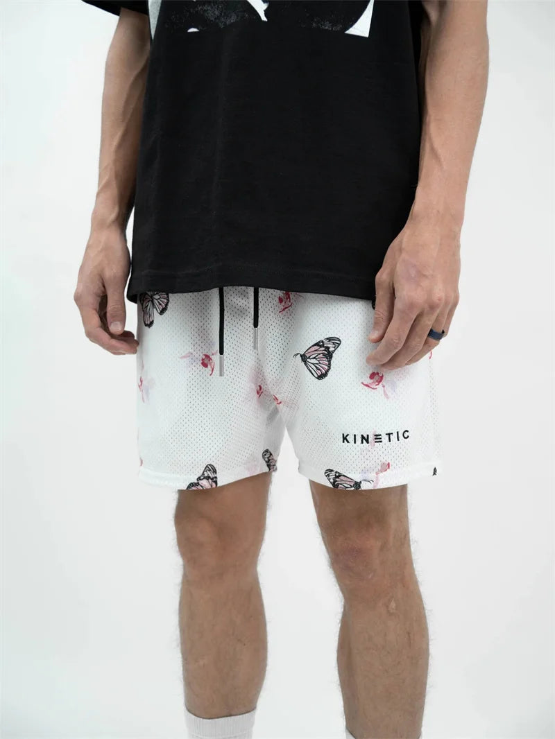 Rose Embroidered Hip Hop Shorts