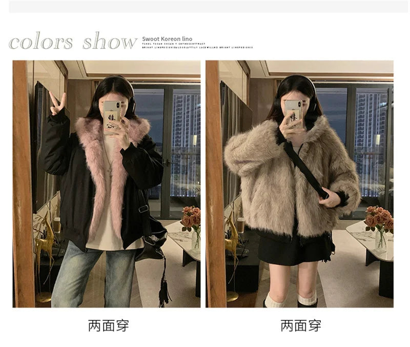 Double-Sided Hooded Winter Parka