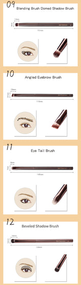 Hourglass Makeup Brush Set & Kit Include Powder Foundation Concealer Lip Blusher Bronzer Eyeshadow Eyeliner Highlight Brush