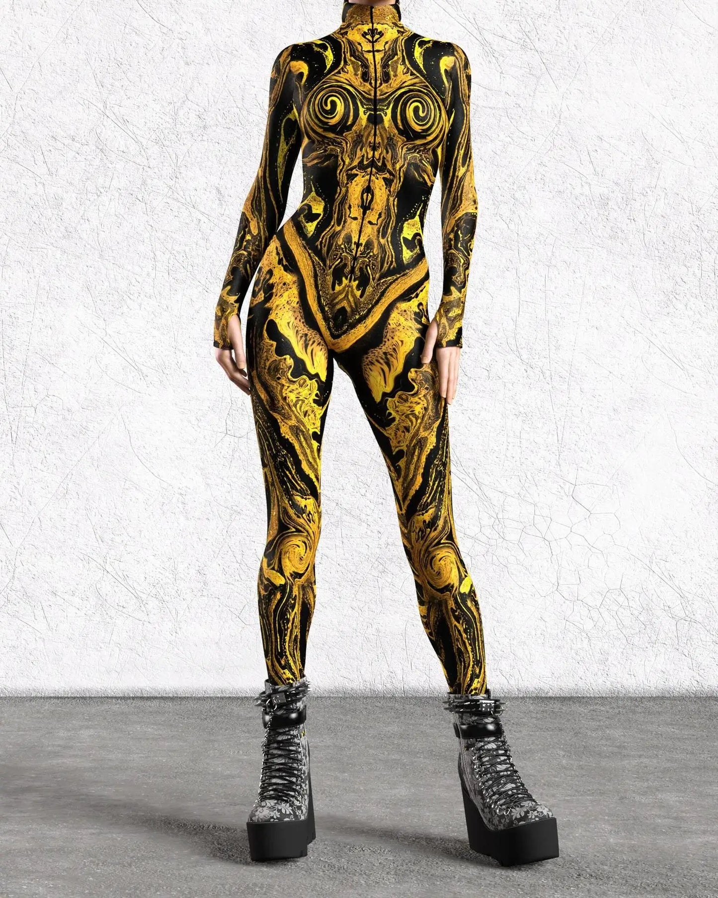 Women's 3D Print Goddess Jumpsuit Catsuit Costume