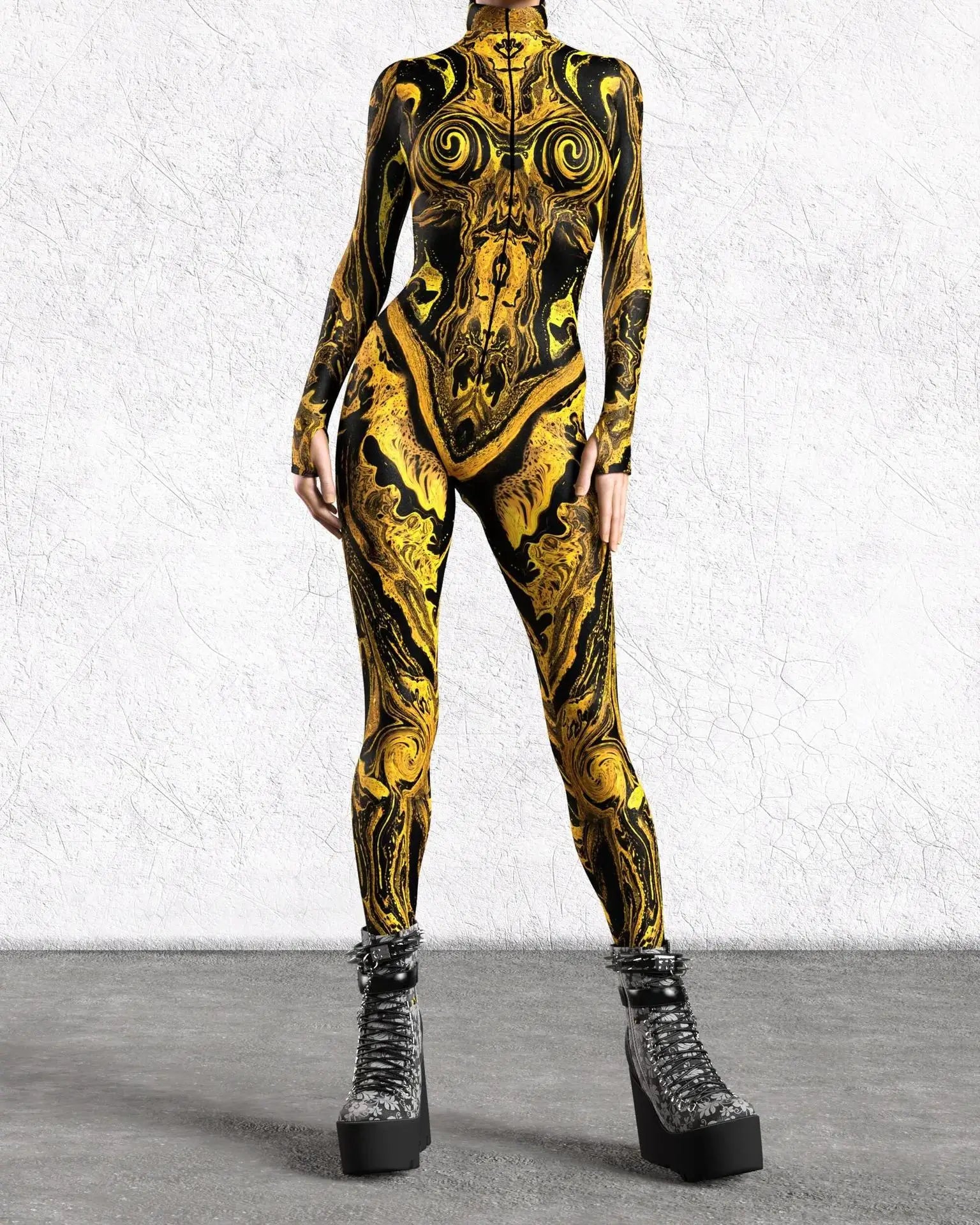 Women's 3D Print Goddess Jumpsuit Catsuit Costume