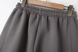 HH Women's Fall 2-Piece Retro Solid Color Zip Bomber Jacket Sweatshirt+High Waist Lace Up Women's Wide Leg Pants Street Wear