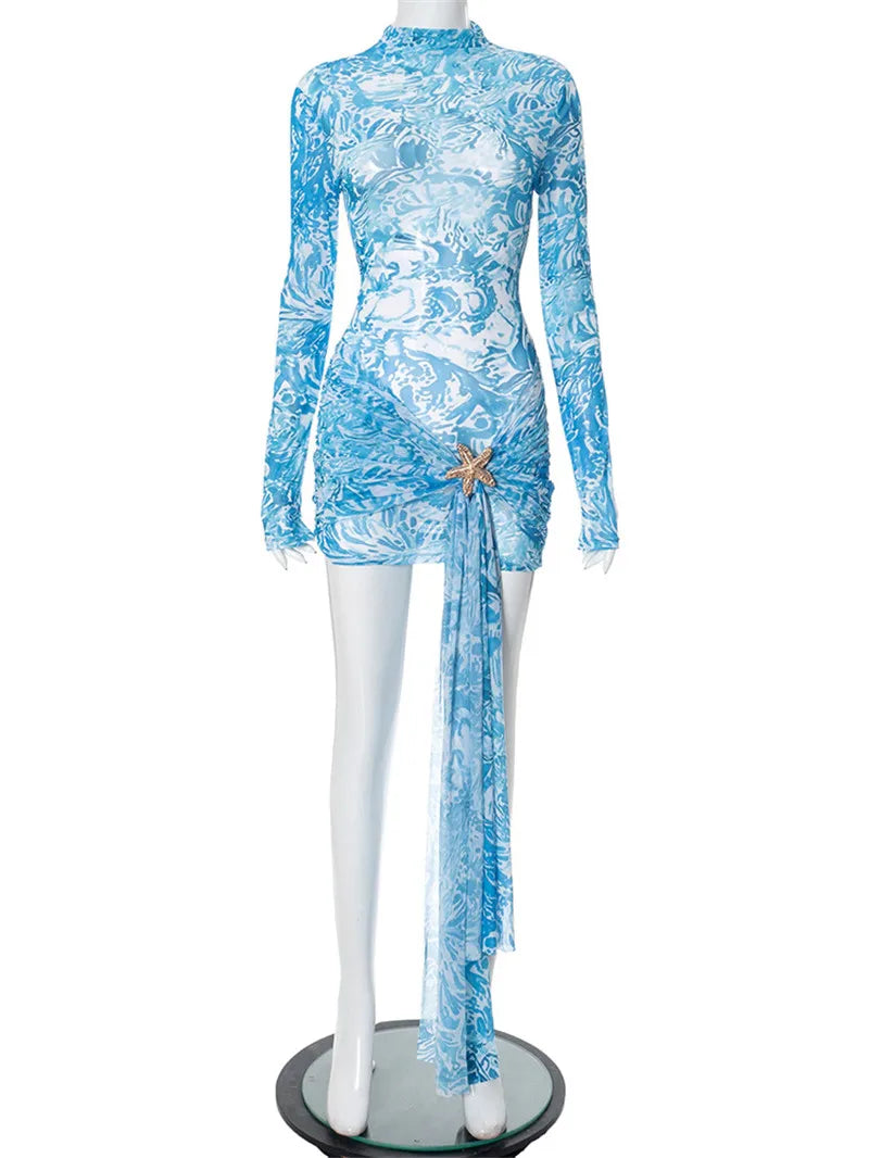 Azure Tide Starfish Mesh Cover-Up