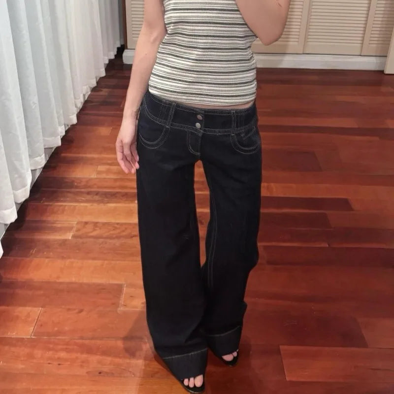 Women's Deep Blue Relaxed Denim Jeans