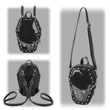 Gothic Punk Coffin Shape Ita Bag Women Clear Backpacks Dark Lolita Handbag and Shoulder Bag Girls Cosplay Designer 2 Insert