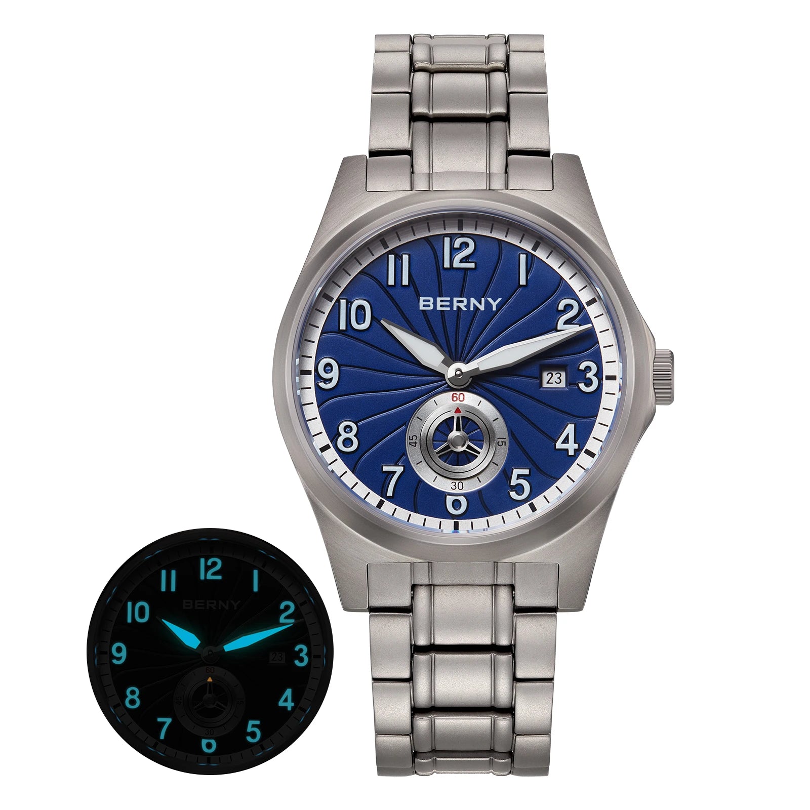 BERNY Full Titanium Automatic Men Watch Super Luminous Mechanical Wristwatch with 10ATM Waterproof Sapphire ST1731 Men Watches