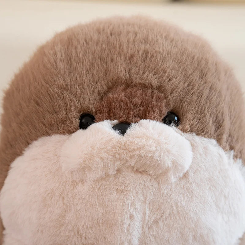 High Quality Cartoon Earphone Seal Sea Otter Plush Toy Ball Round Cushion Throw Pillow for Kids Birthday Gift School Nap Sleep