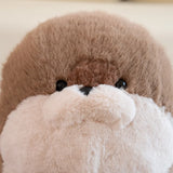 High Quality Cartoon Earphone Seal Sea Otter Plush Toy Ball Round Cushion Throw Pillow for Kids Birthday Gift School Nap Sleep