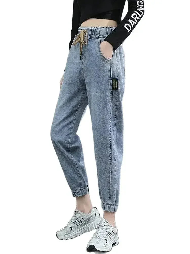 Women's High-Waist Cargo Jeans – Relaxed Straight Leg