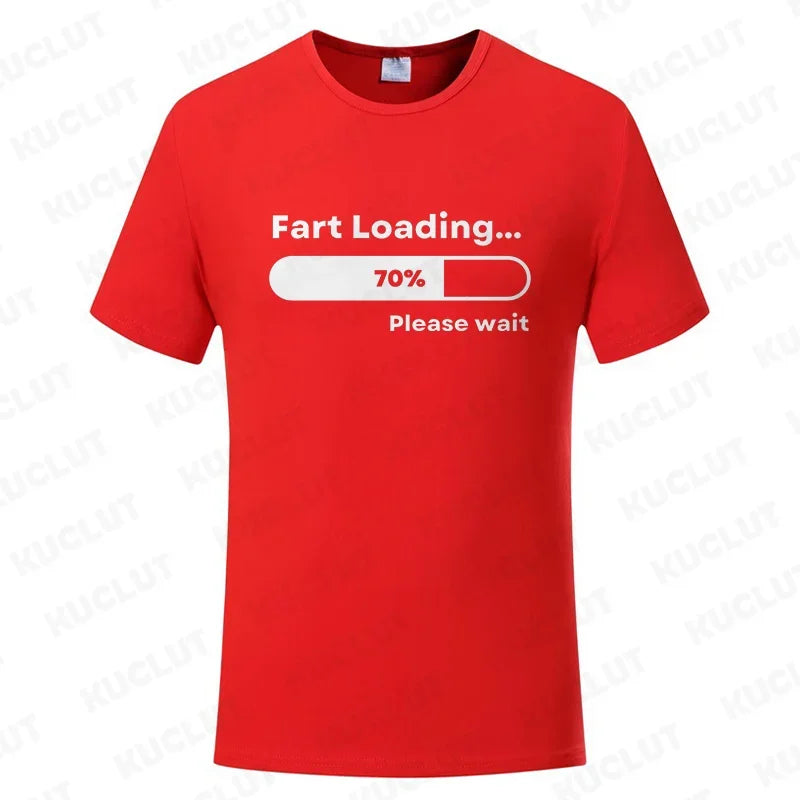 Huge Fart Loading Men's T-shirt Humor Tee Joke Gag Tshirt for Dad Gifts Guys Male Clothes Short Sleeve Tees Funny Graphic Tops