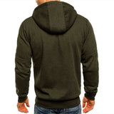 Solid color men's hooded jacket Casual long-sleeved hoodie Zipper Gym sports hoodie Spring Fall