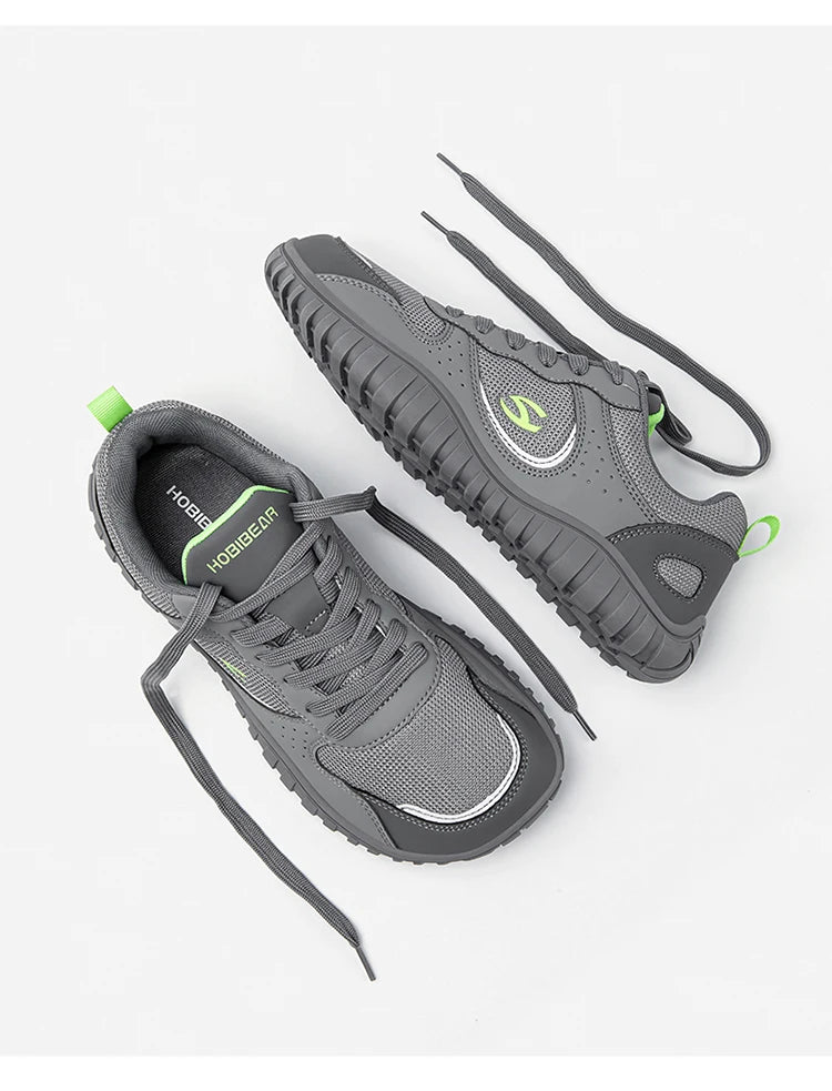 HOBIBEAR Unisex Wide Toe Sneakers Comfortable Walking Shoes Lace Up Outdoor Travel Breathable Running Sneakers