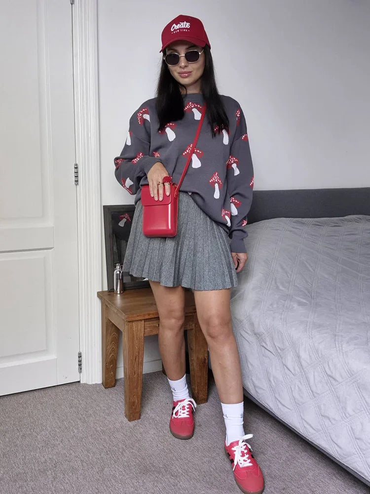 Elegant Knit Pleated Mini Skirt for Women