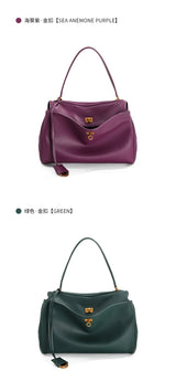 Large Capacity Women's Leather Handbag High-End Single Shoulder Crossbody Tote for Commuting