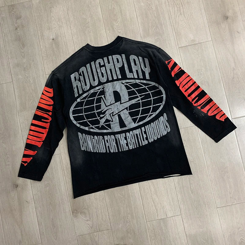 Retro Goddess Print Long Sleeve Tee – Men's Relaxed Fit