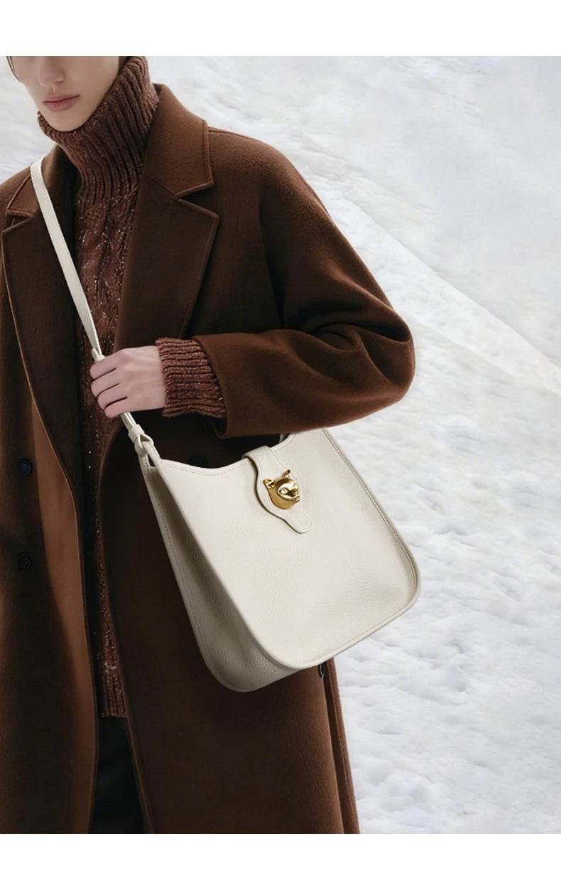 BAFELLI Genuine Leather Bucket Bag – Shoulder & Crossbody
