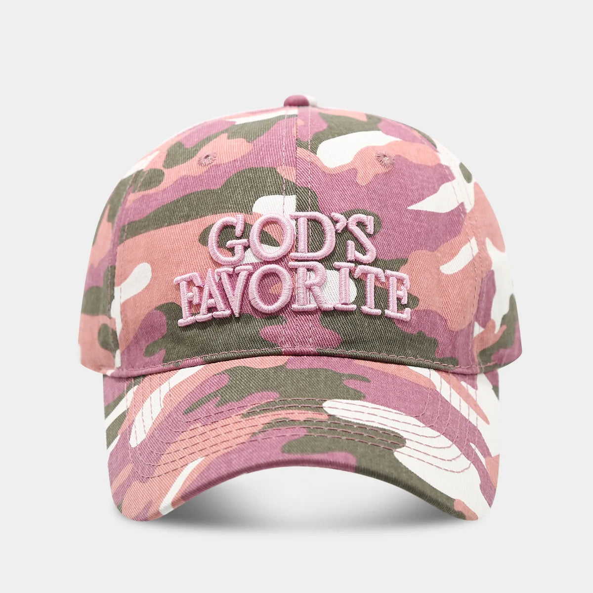 Retro Camo Cotton Baseball Cap with 3D Embroidery