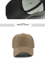 Unisex Checkered Baseball Cap with Adjustable Strap